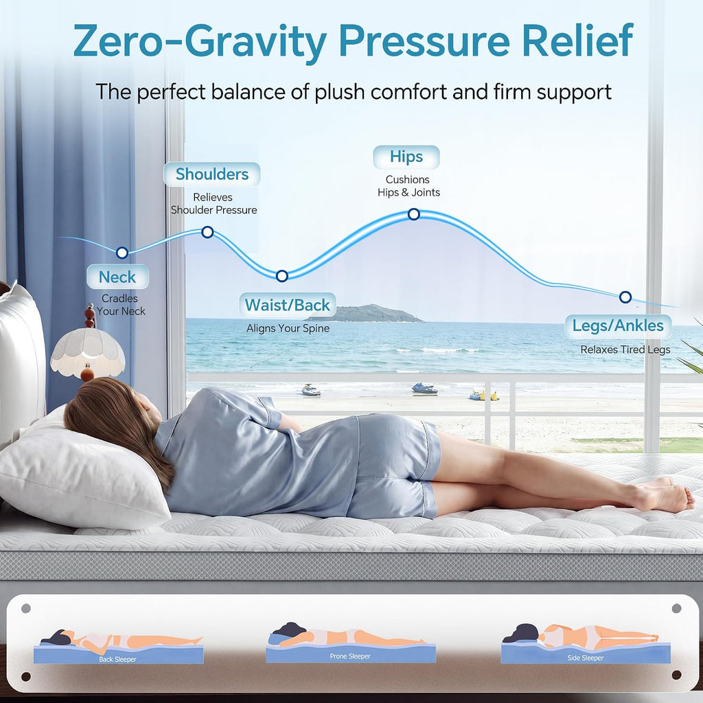 Full Mattress Topper, Viscose Derived from Bamboo, Pillow Top | Breathable Mesh Sides, Shredded Memory Foam Blend