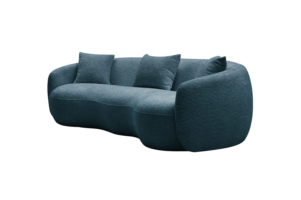 Curved Sofa Couch, 93.6" 3-Seater ModernCouch CurvedSofas Boucle Sectional SofaCouch, Comfy Cloud Upholstered