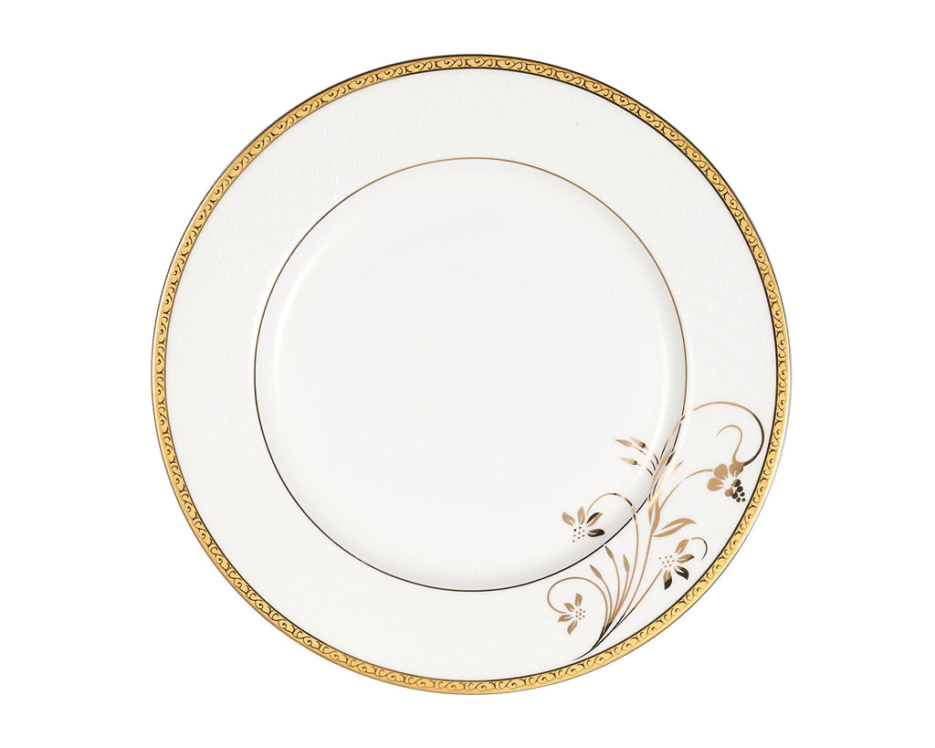 La Luna Bone China 57-Piece 24K Gold Floral Design Dinnerware Set, Service for 8