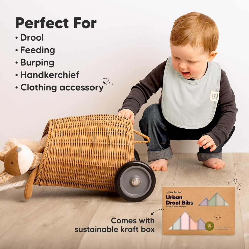 8-Pack Organic Baby Bibs for Drooling and Teething (Embrace)