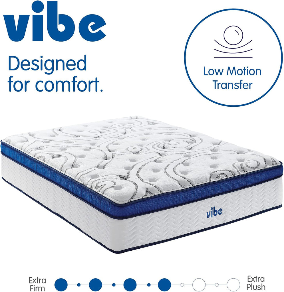 Quilted Hybrid Mattress, 12-Inch Innerspring and Pillow Top Gel Memory Foam Mattress, Fiberglass Free, CertiPUR-US