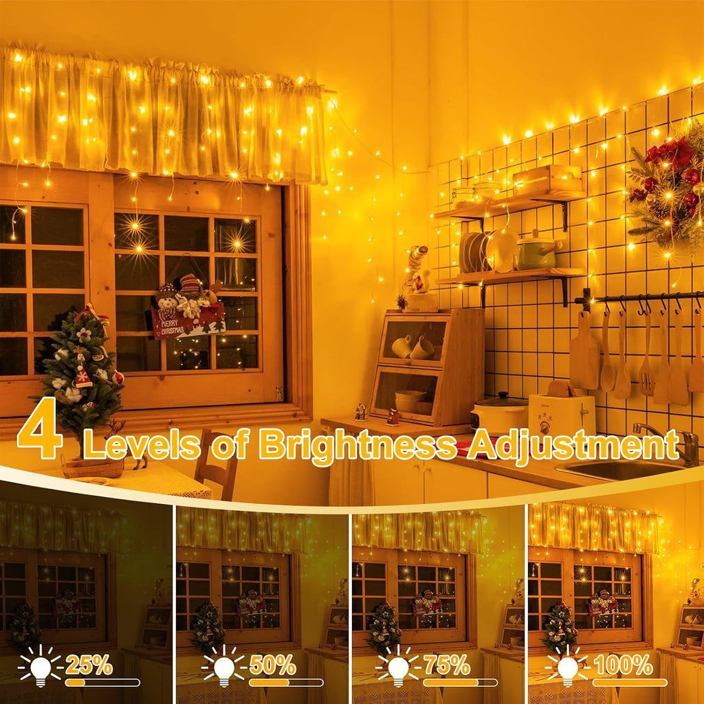 624 LED Warm White Icicle Christmas Lights, 58.8FT, Remote, Timer, 8 Modes