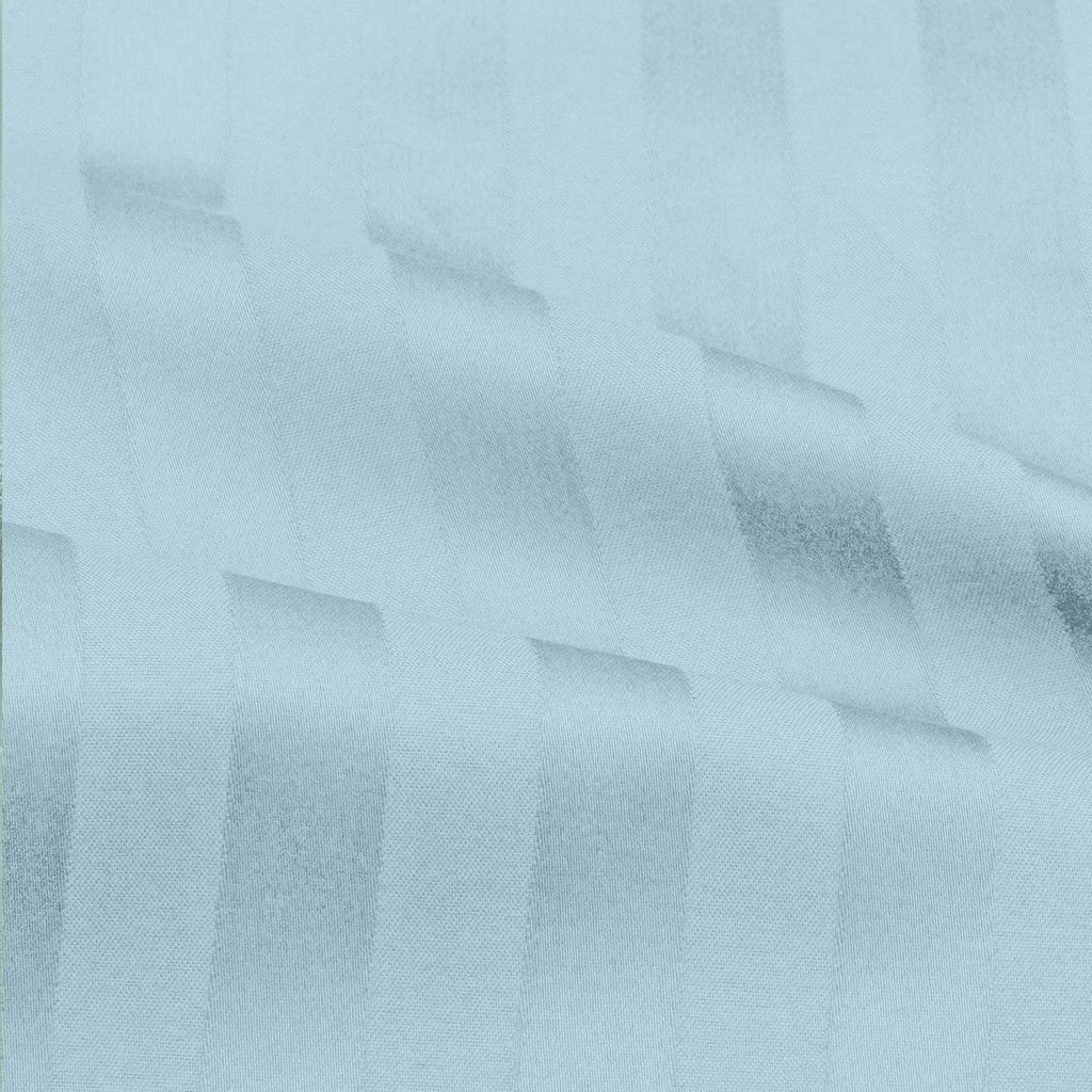Split King Sheets Set, 5Pcs Deep Pocket Cotton, Sateen Weave, Light Grey Stripe