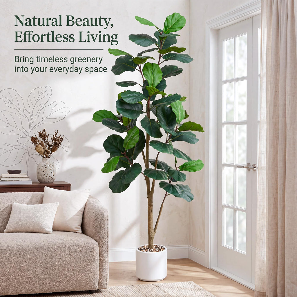 Artificial Fiddle Leaf Fig Tree 7FT with Tall Exquisite Planter