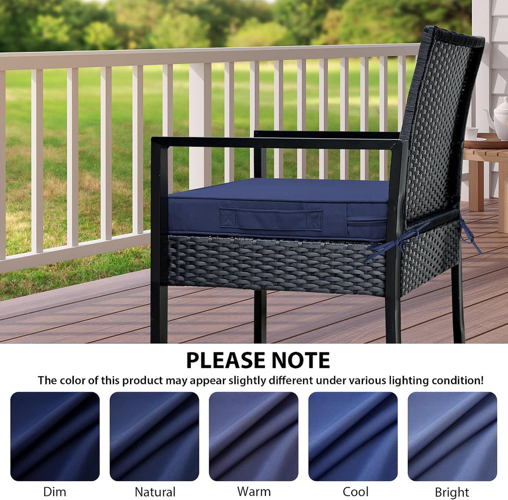 Outdoor Chair Cushions Set of 4 -Waterproof Outdoor Seat Cushions Furniture, Patio Chair Cushion with Handle and