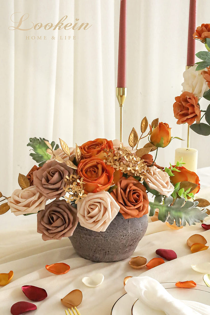 Artificial Flowers Box Set 5 Style Flowers for DIY Wedding Decoration Bouquet Table Centerpieces Aisle Arch Flower