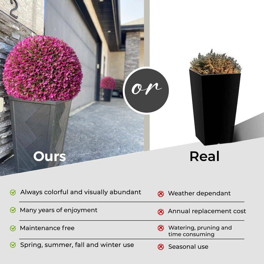 23" XL Hot Pink Artificial Topiary Balls, Set of 2
