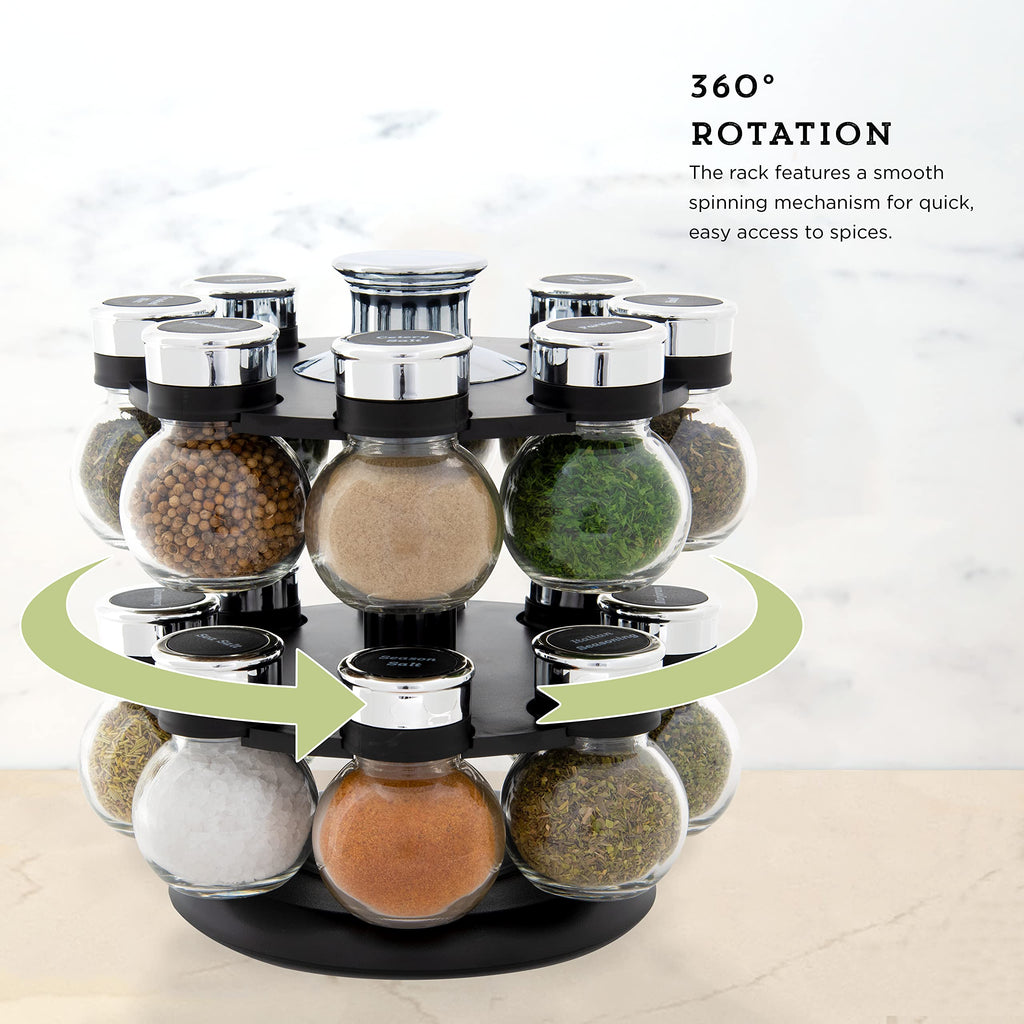 Ellington 16-Jar Revolving Spice Rack Prefilled