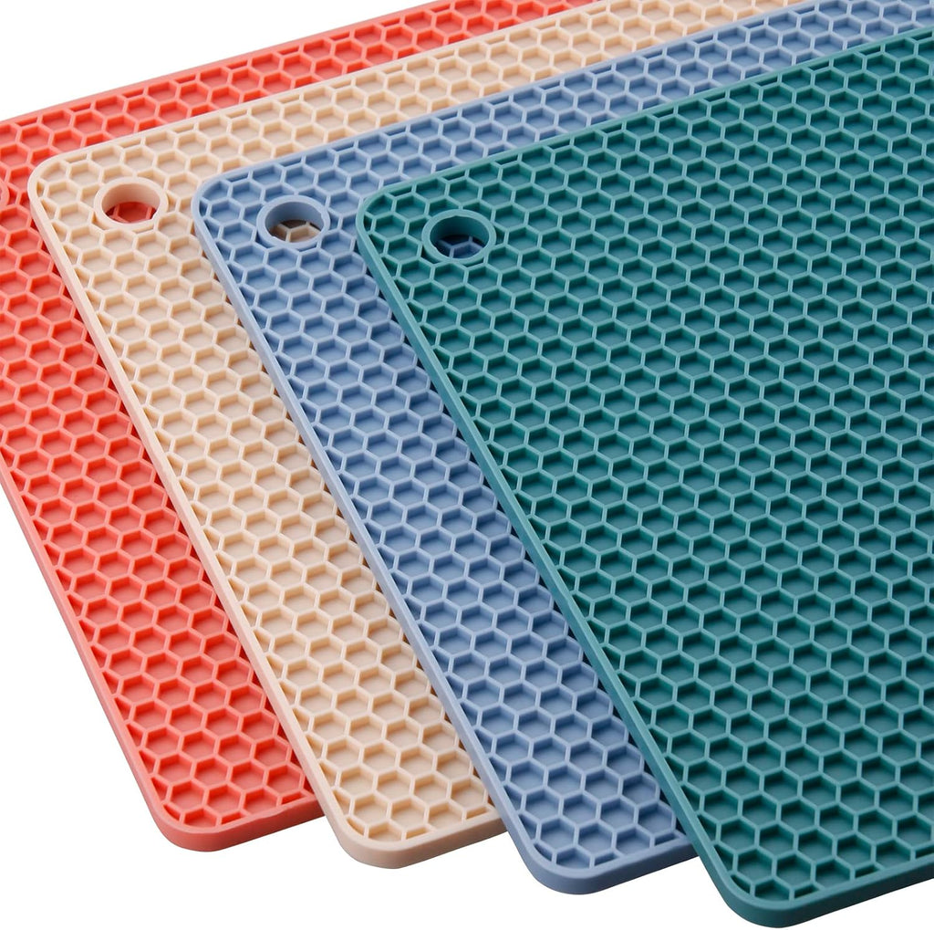 Silicone Trivets for Hot Dishes, Pots and Pans, Hot Pads, Mixing Color Silicone Pot Holders Mats Quartz Counter Heat
