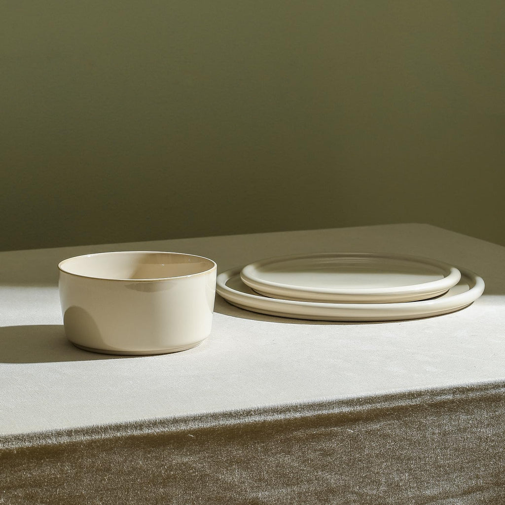 Lain Eden 24-Piece Dinnerware Set Stoneware, Plates and Bowls Set, Dishwasher and Microwave Safe Dish, Dish Set for
