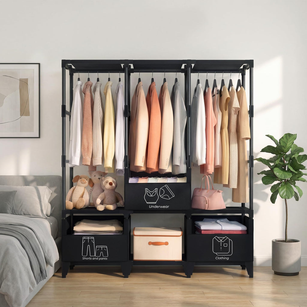 Portable Closet,Sturdy Stable Large Capacity Wardrobe Closet
