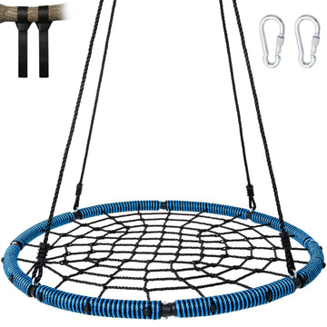 40 Inch Spider Web Saucer Swing, 750lbs Heavy Duty Tree Swings for Kids Outdoor, Net Swing for Backyard & Playground