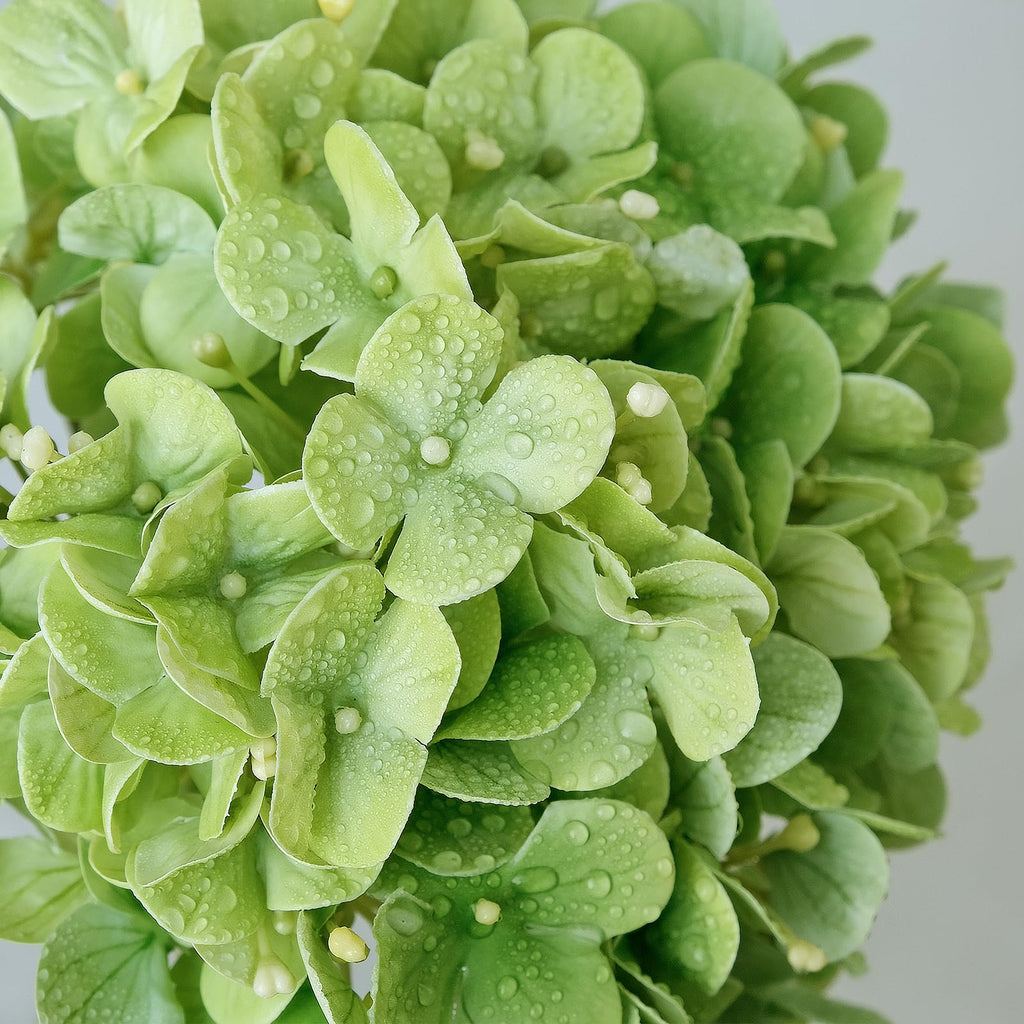 4PCS Green Fake Real Touch 20'' Lifelike Latex Artificial Hydrangeas for Spring Home Decor Outdoor Garden Porch