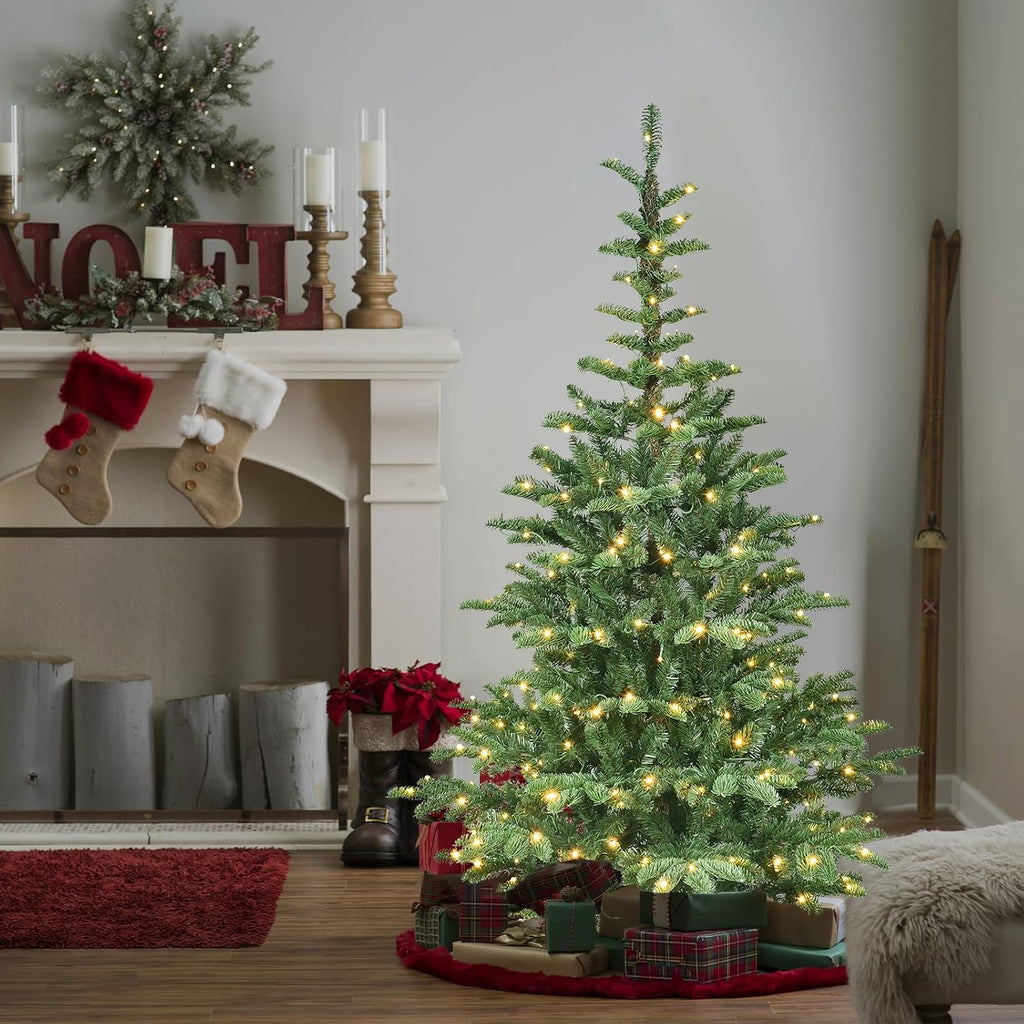 Pre Lit Artificial Christmas Tree, Premium Douglas Fir Christmas Tree /1307 PE & PVC Mixed Branch Tips