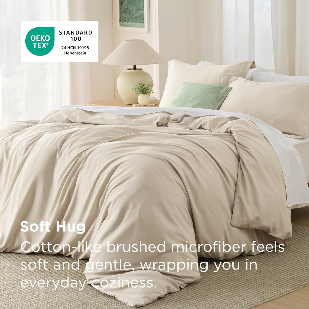 Duvet Cover Queen - Soft Double Brushed Bedding Set for Kids & Adults, Zipper Closure, 3 Pieces, Includes 1 Duvet