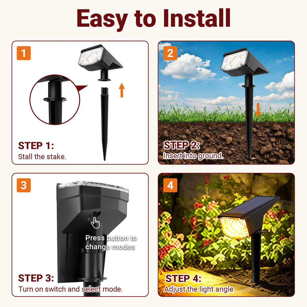 Solar Spot Lights Outdoor Waterproof 16 Pack Cool White