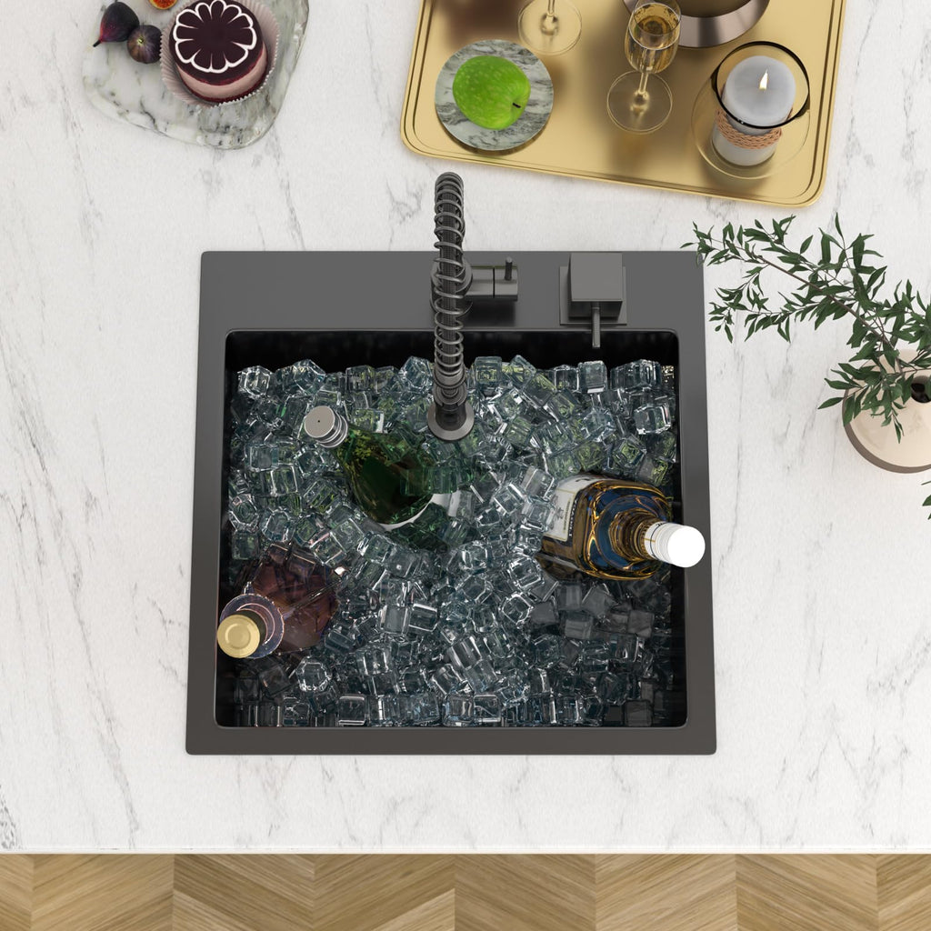 18 In Gunmetal Black Drop Bar Sink