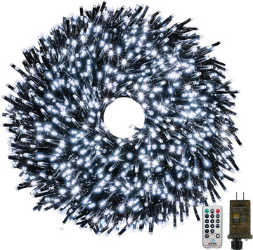 Cluster Lights 50FT 1000 LED String Lights with Remote Cool White