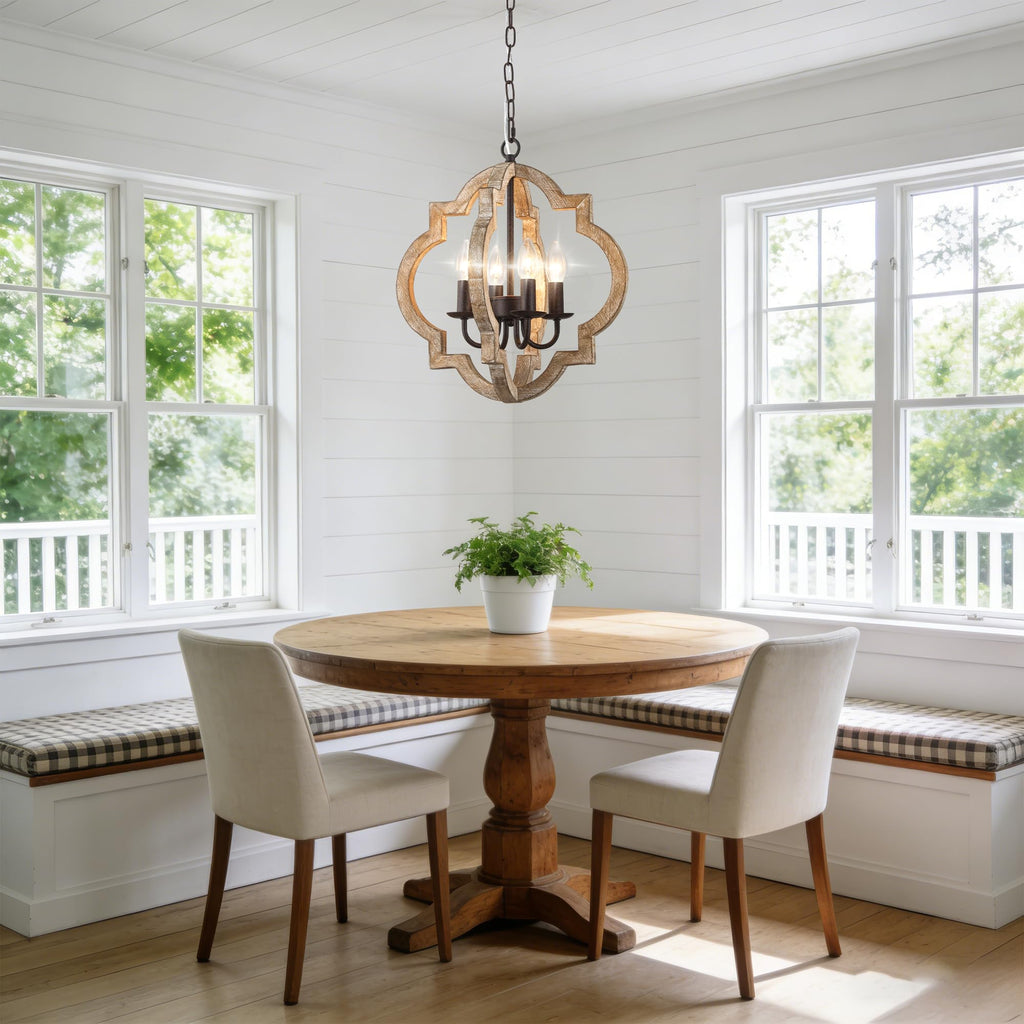 16 Inch Wood Farmhouse Chandelier