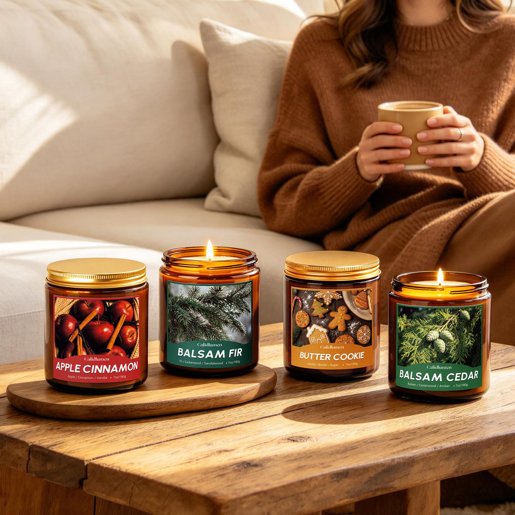 Winter Scented Candles - 4 PC Soy Wax Candle, 28 oz