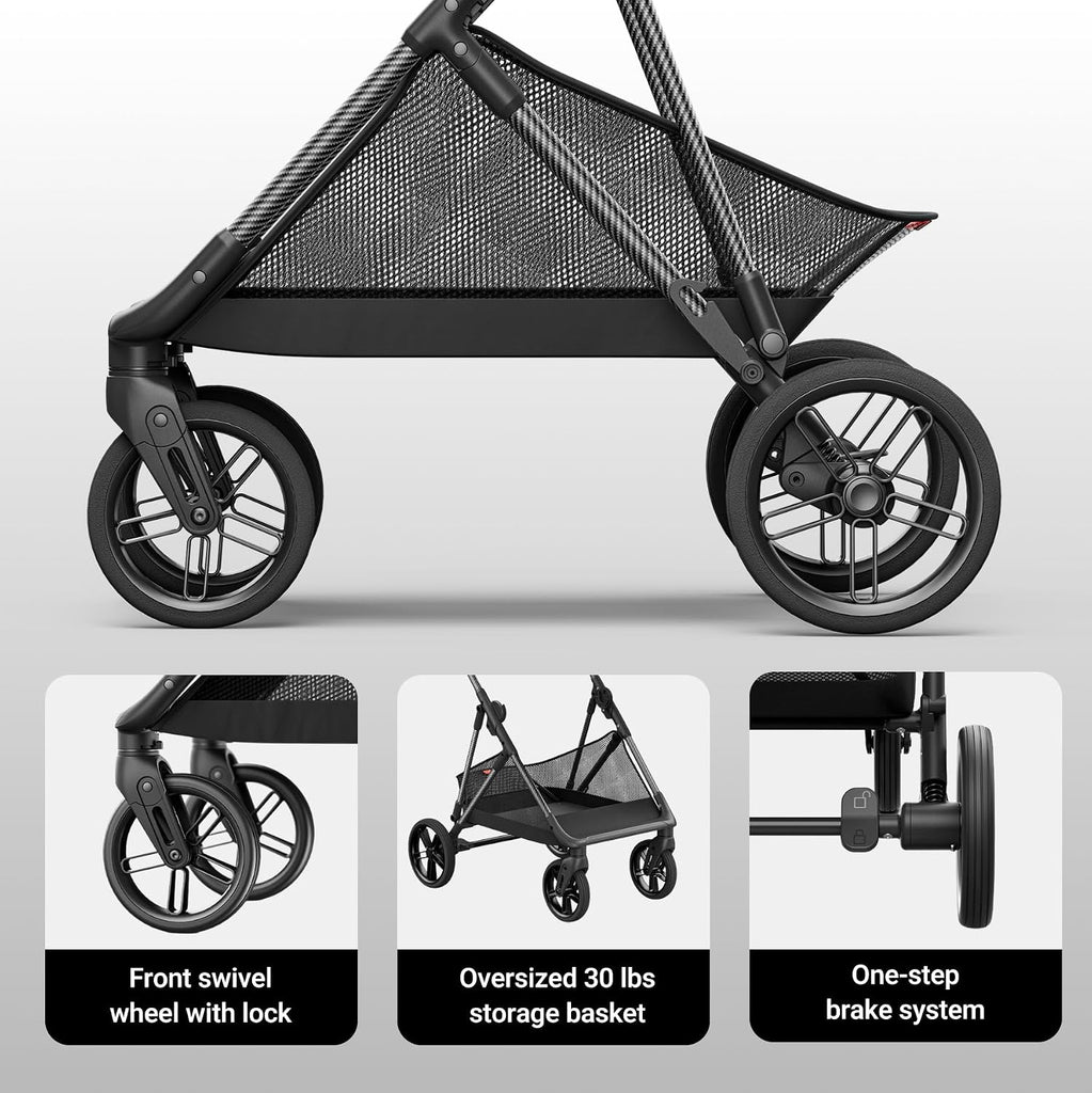 Full-Size Baby Stroller with Bassinet from Newborn to Toddler
