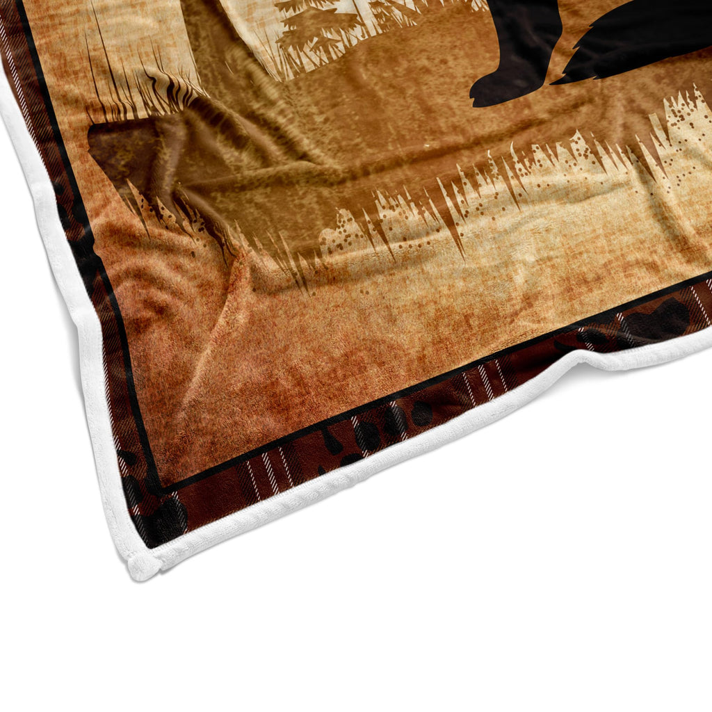 Wolf Rustic Cabin Flannel Fleece Throw Blanket, Wild Animal Lodge Bed Blanket Nature Wildlife Bear Fuzzy Blankets for