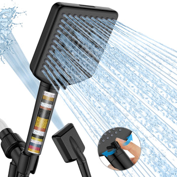 Filtered Shower Head with Handheld, High Pressure 6 Mode Showerhead