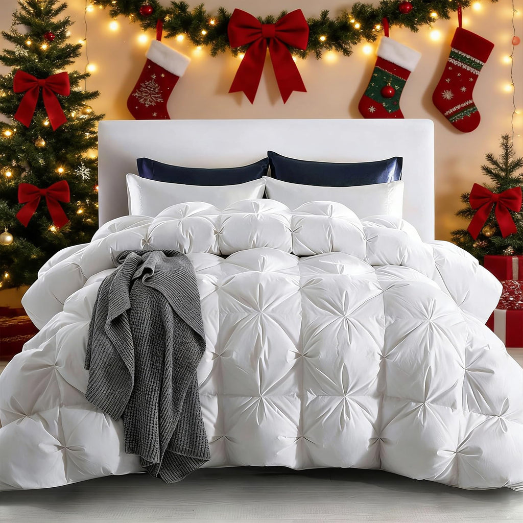 Goose Down Comforter Twin 800 Fill Power, 100% Cotton 93% Goose Down Winter Duvet Insert 700 TC