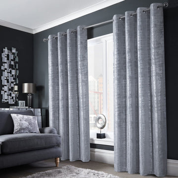 100% Blackout Soft Velvet Curtains Living Room Thermal Energy Saving 108 Inches Long Luxury Silver Foil Print Drapes
