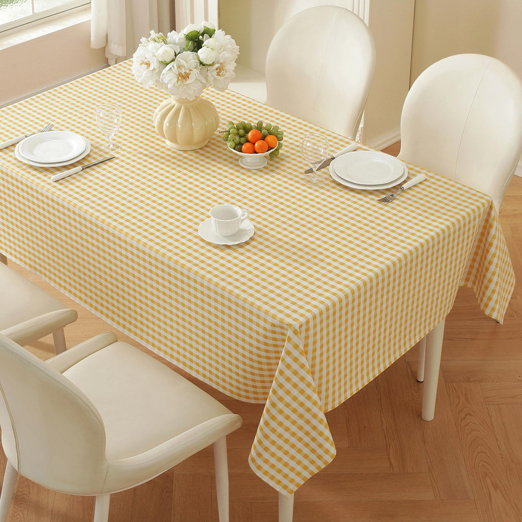 Rectangle Table Cloth, Vinyl Tablecloth, 60" x 84", Warm Yellow