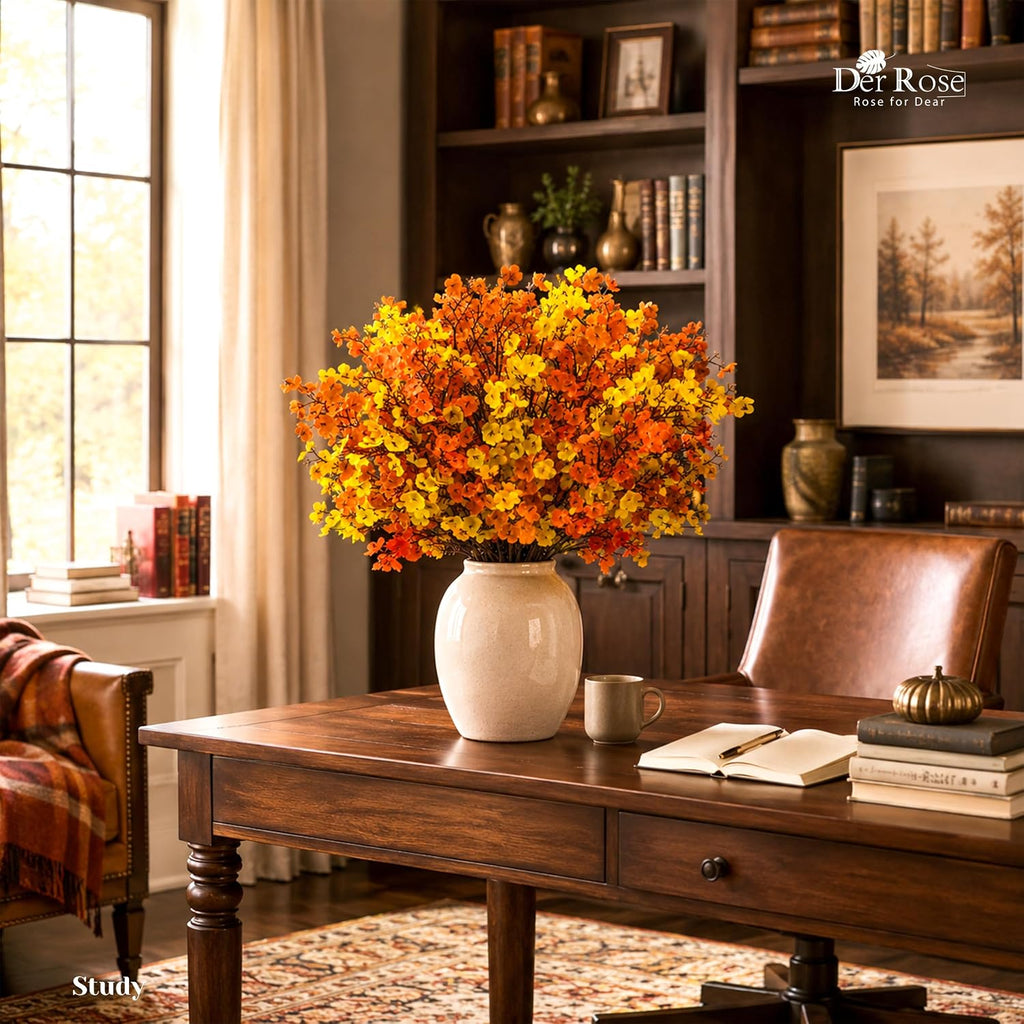 Stems Fall Babys Breath Artificial Flowers Vase Decor - Set of 12