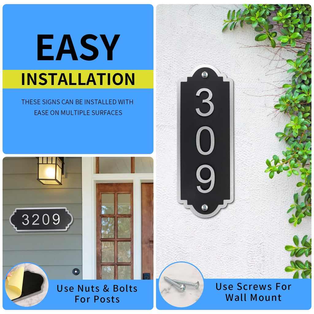Floating House Numbers 0-9, 11.8x4.3 Inch House Number Base