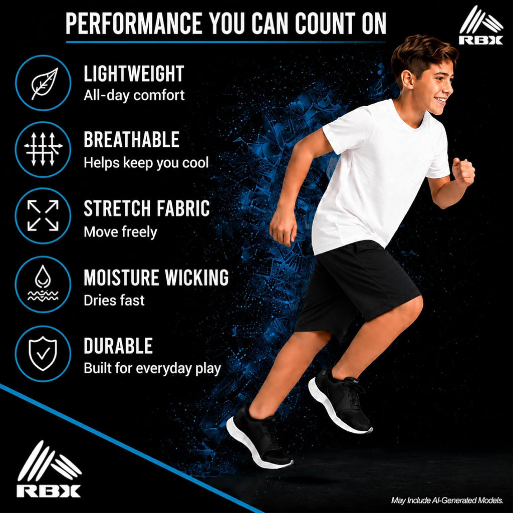 Boys 2 Pack Breathable Mesh Basketball Shorts with Pockets, Kids Gym