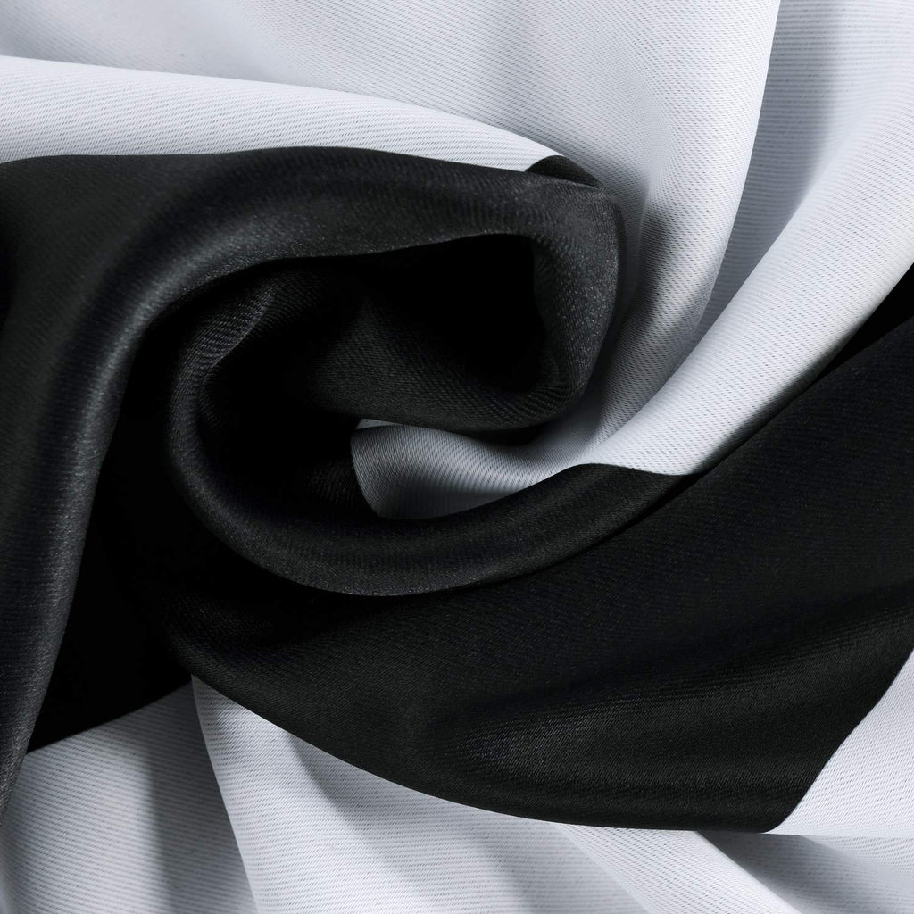 Horizontal Striped Room Darkening Curtains (1 Panel), 50W X 108L, Awning Black & White