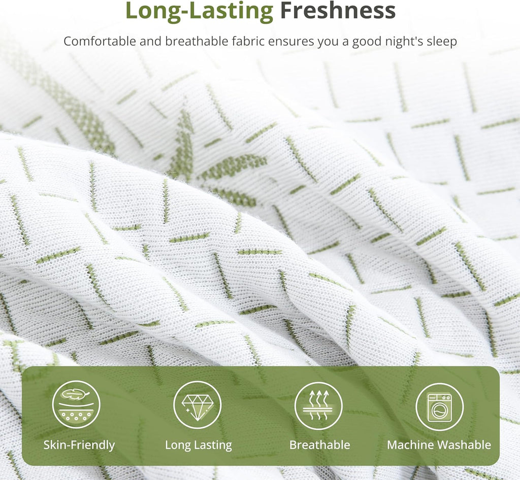 10 Inch Memory Foam Mattress Medium Plush, Queen Mattress, Green | Cooling Green Tea Gel Memory Foam for Pressure