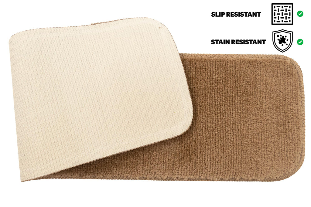 Washable Soft Solid Color Design Non-Slip Set of 13 (Beige, 7"" x 24"")