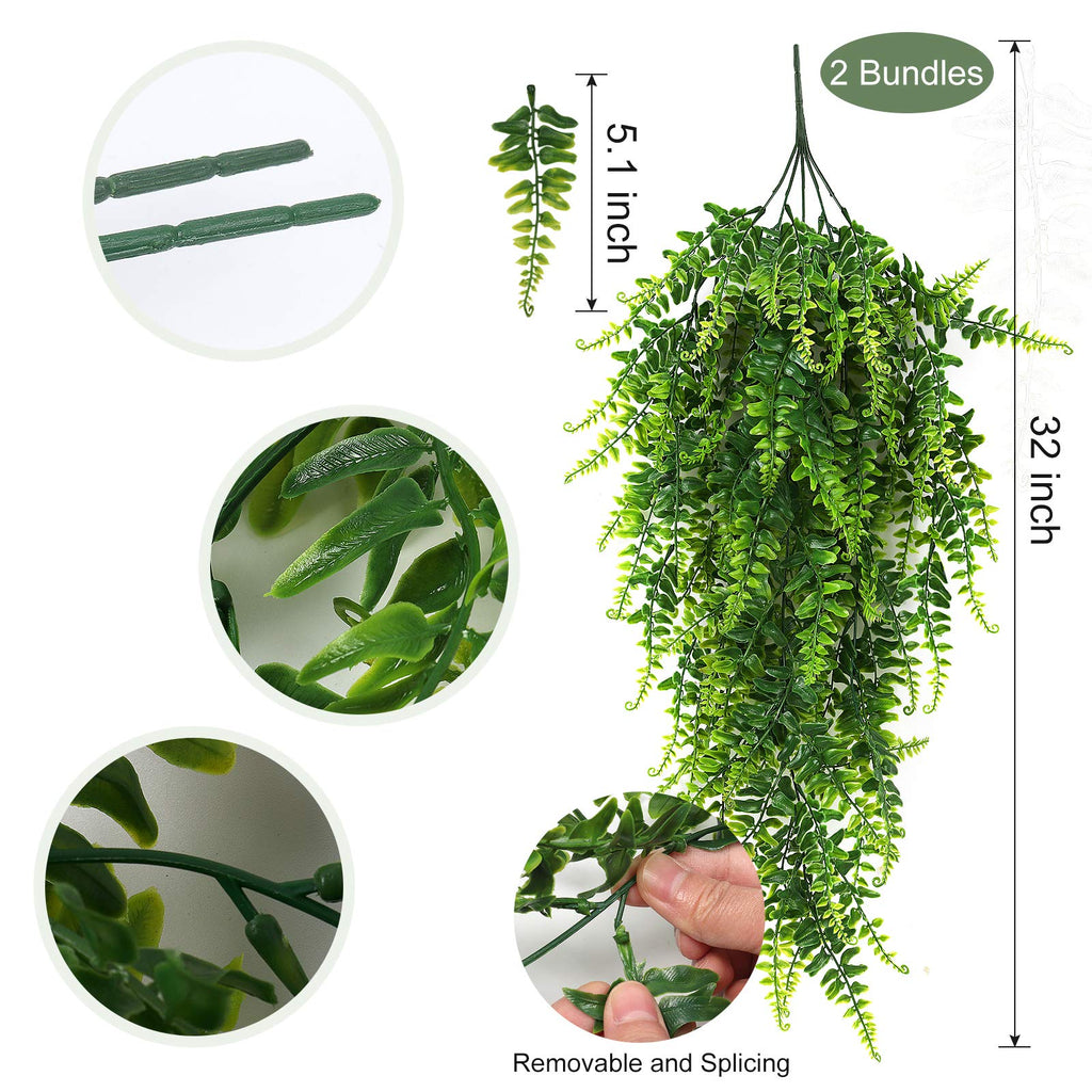Fake Boston Ferns, Artificial Hanging Plants, Fake Hanging Fern Vines