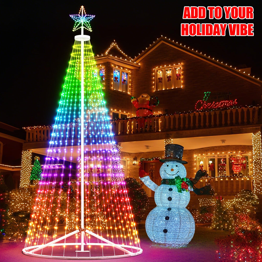 Outdoor Christmas Tree, 16 ft Prelit Christmas Tree, Smart Outside Christmas Trees Light Show, App Control with 1008