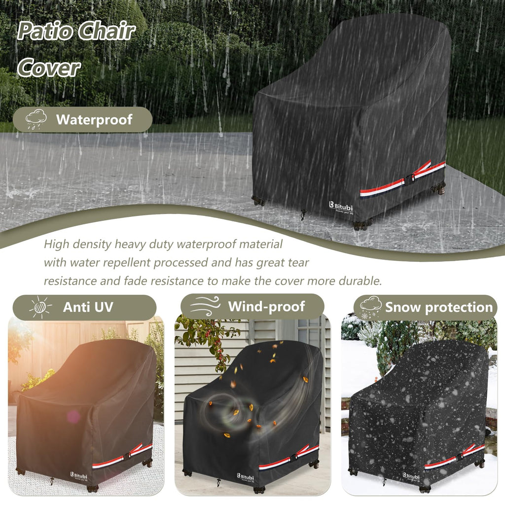 Waterproof, Lounge Deep Seat Cover Fits Up to 32W x 34D x 34H inch, Heavy Duty Outdoor Lawn Patio Furniture Cover (2