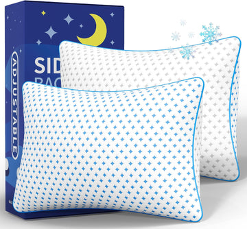 King Size Pillows Set of 2 for Sleeping, Cooling Adjustable Memory Foam Pillows, Dual Fill Design Helps Maintain
