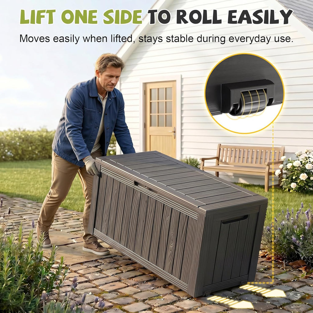 85 Gallon Package Delivery Boxes Secure Large Parcel Drop Storage Deck Box Outdoor Waterproof UV Resistant Resin
