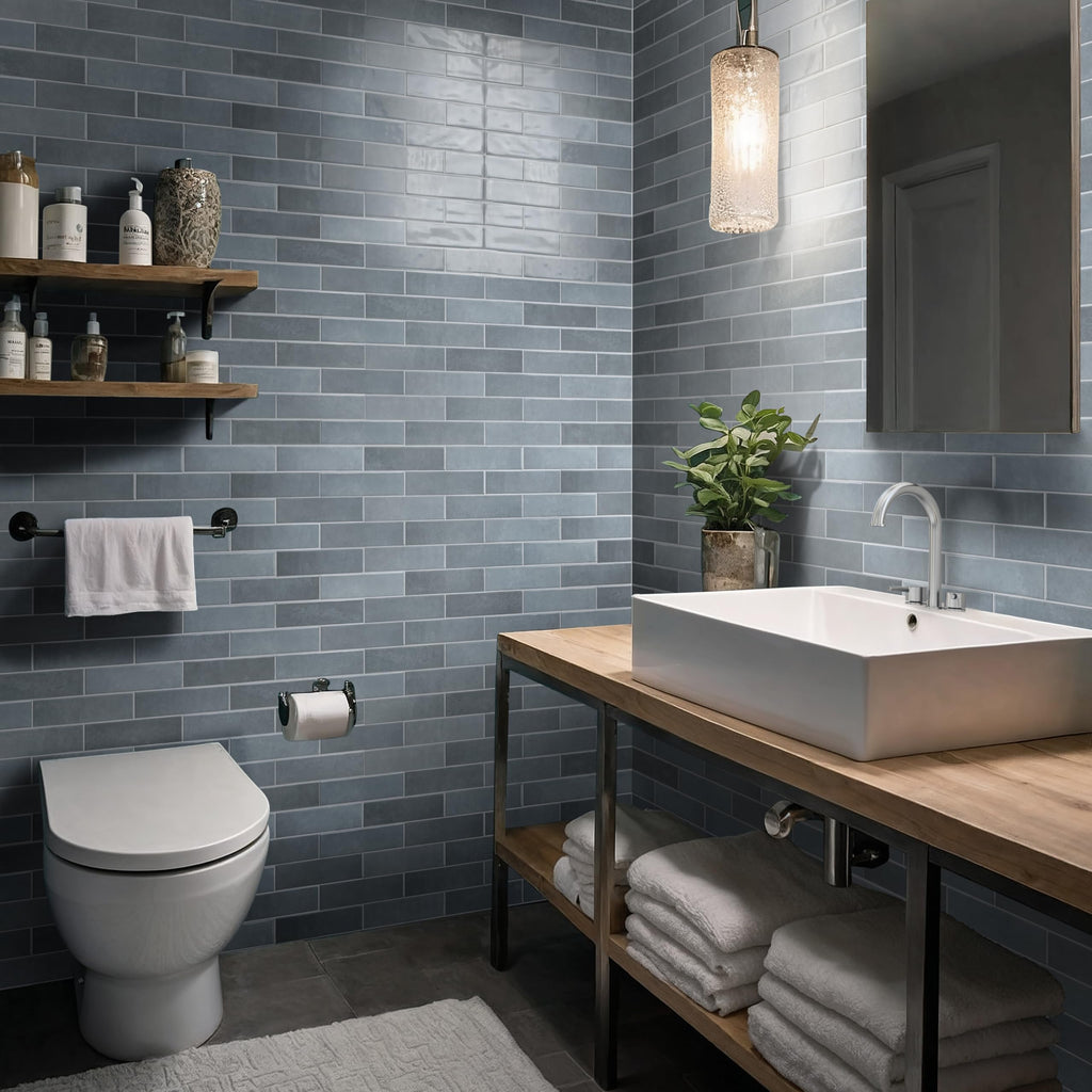 Ceramic Subway Wall Tile | Hoku Caspian Blue | 3" x 12"