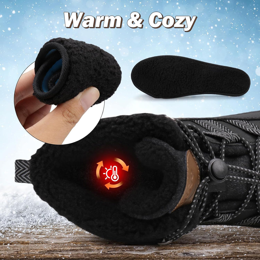 Boys Snow Winter Boots Kids Waterproof Outdoor Boots Warm Lightweight Slip Resistant (Little/Big Boys)