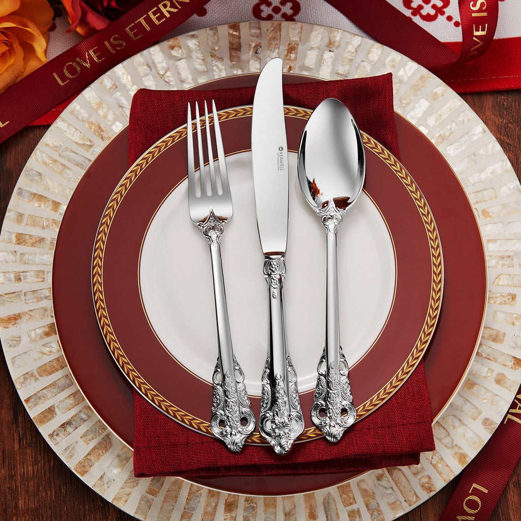 Luxury 45-Piece 18/10 Stainless Steel Flatware Set (Silver)