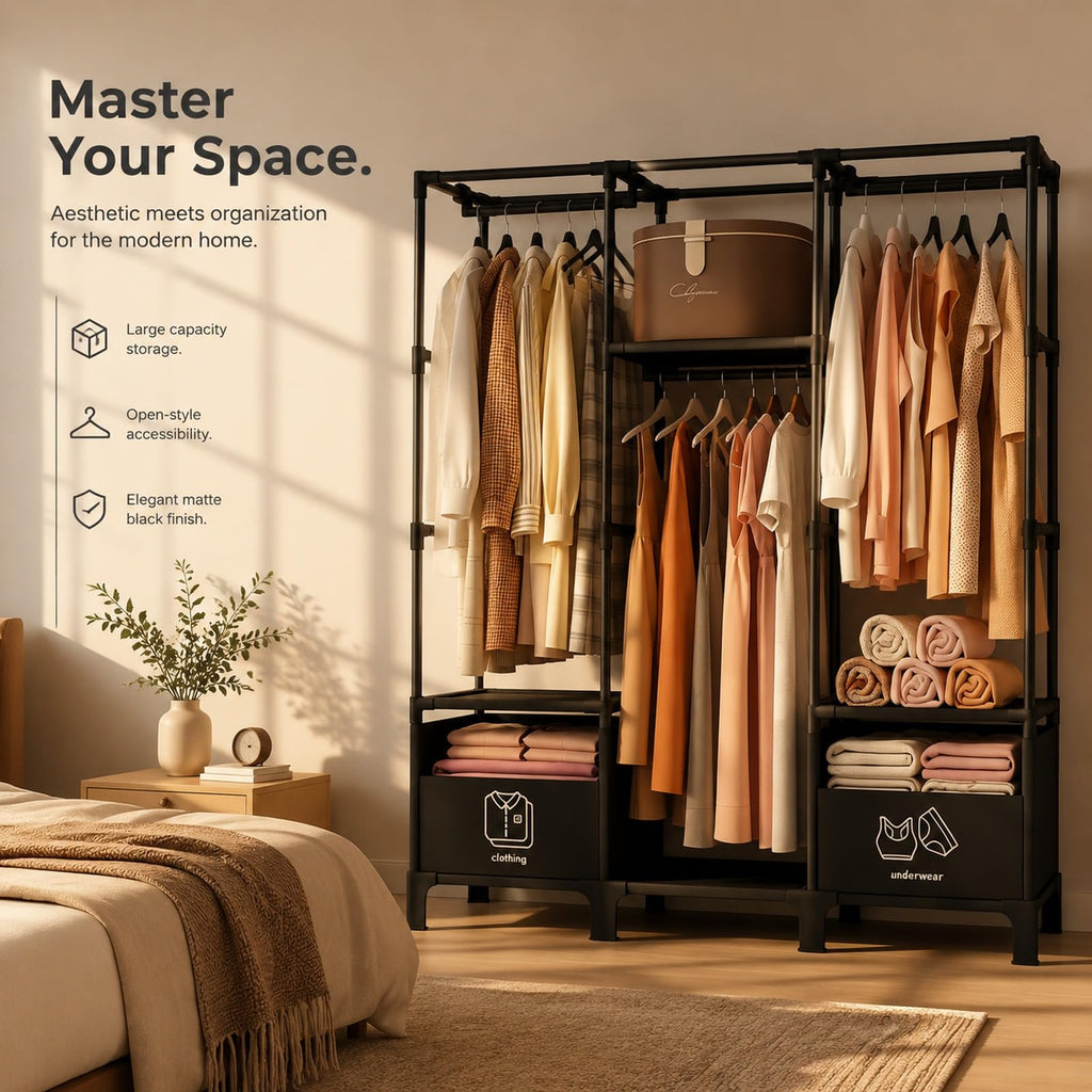 Portable Closet, Large Capacity Wardrobe Closet, Easy Assembly