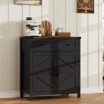 30" W Coffee Bar Cabinet, Kitchen Storage Cabinet with Drawer