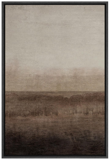 Framed Canvas Print Wall Art Abstract Brown and Beige Landscape Illustrations Minimalism Chic Relax/Calm Multicolor