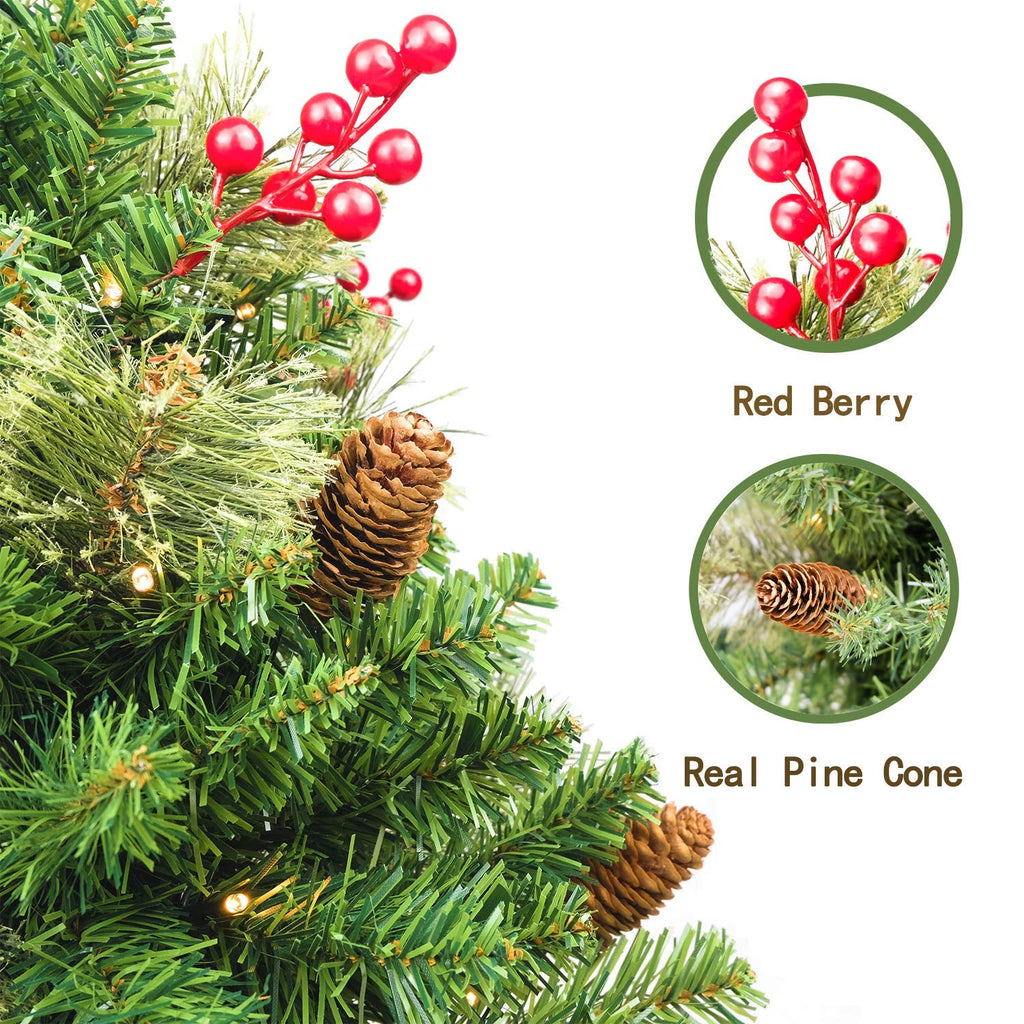 Christmas Tree 30 inch Prelit 2 Set Pathway Porch Christmas Trees Pre-Light LED Battery Operated Outdoor Xmas Decor