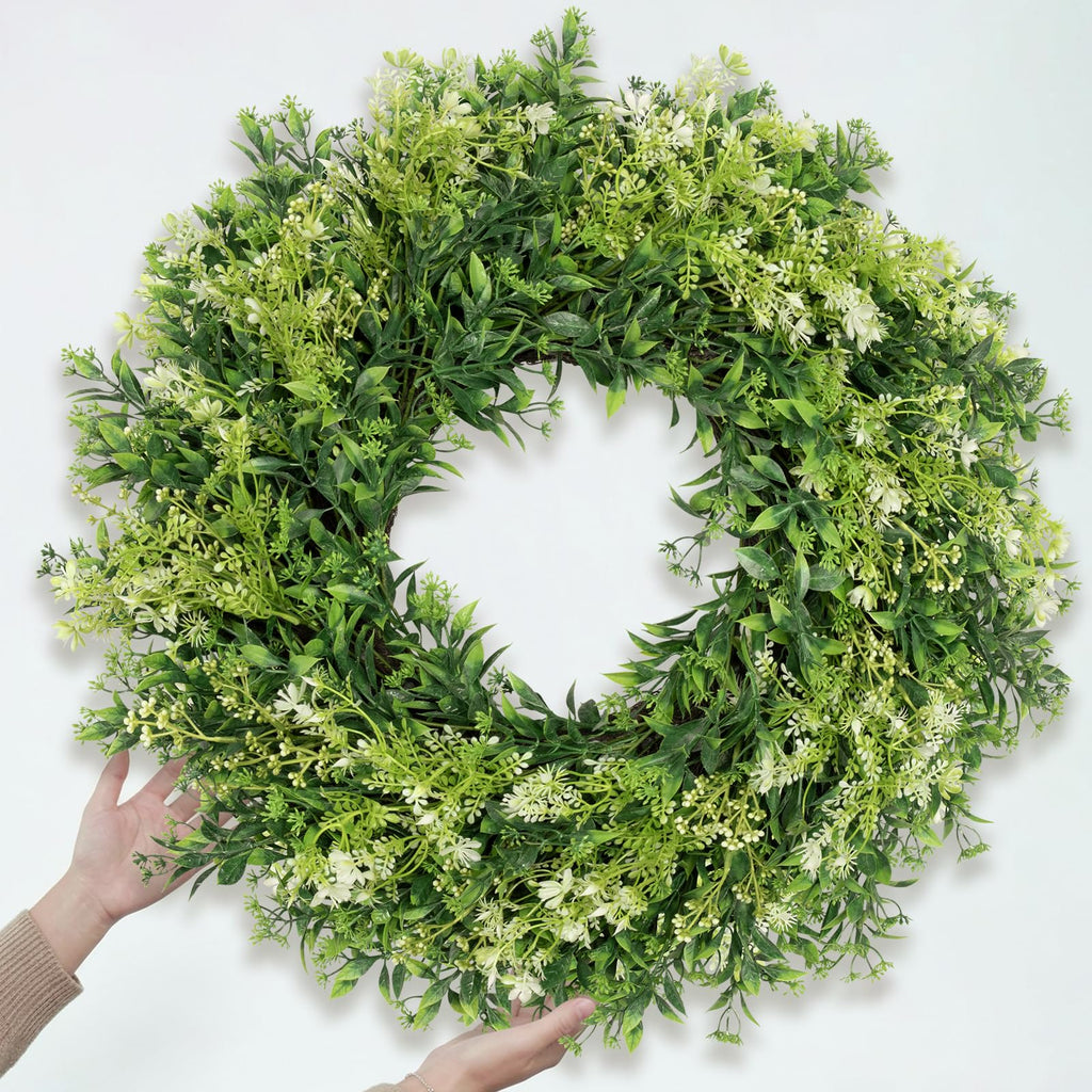 28 Inch Large Eucalyptus Wreaths for Front Door Artificial Green Leaves Greenery Indoor Outdoor Wreath Home Decor