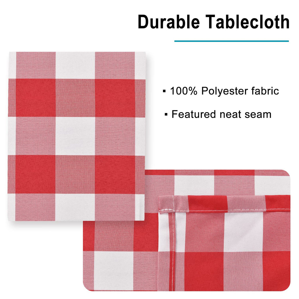 Red and White Checkered Tablecloth Rectangle 60 x 84 Inch
